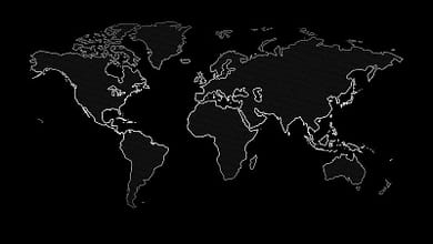 HD wallpaper world map black background continents lines style world map concepts فائدة في حديث: «ألَا إن ربي أمرني أن أُعَلِّمَكم ما جَهِلتم»